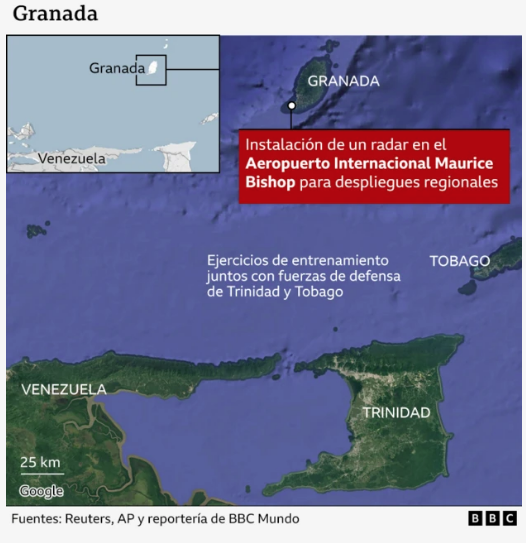Los mapas que muestran las islas caribeñas que están ayudando a EE. UU. en sus operaciones militares contra lanchas de presuntos narcos 6 Granada