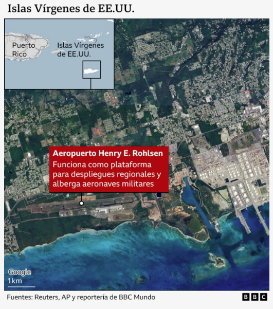 Los mapas que muestran las islas caribeñas que están ayudando a EE. UU. en sus operaciones militares contra lanchas de presuntos narcos 7 Islas Virgenes