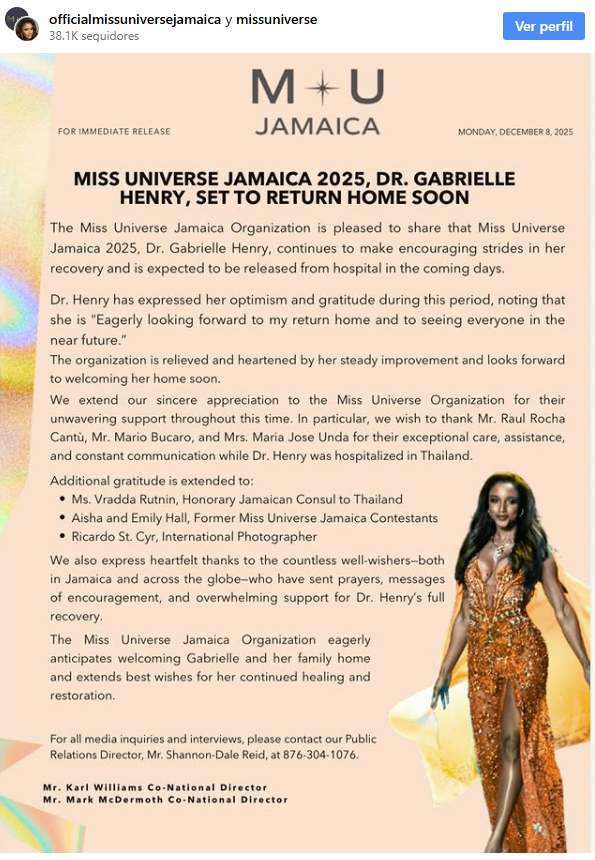 Miss Jamaica regresará pronto a su país tras dejar cuidados intensivos en Tailandia 3 Miss2