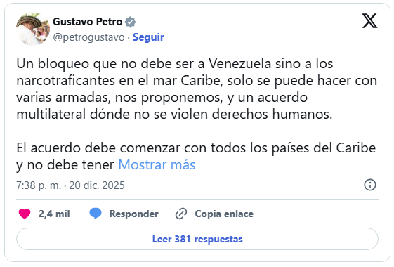 Petro rechazó el bloqueo a Venezuela en medio de la campaña de agresión de EE. UU. 2 Petro3
