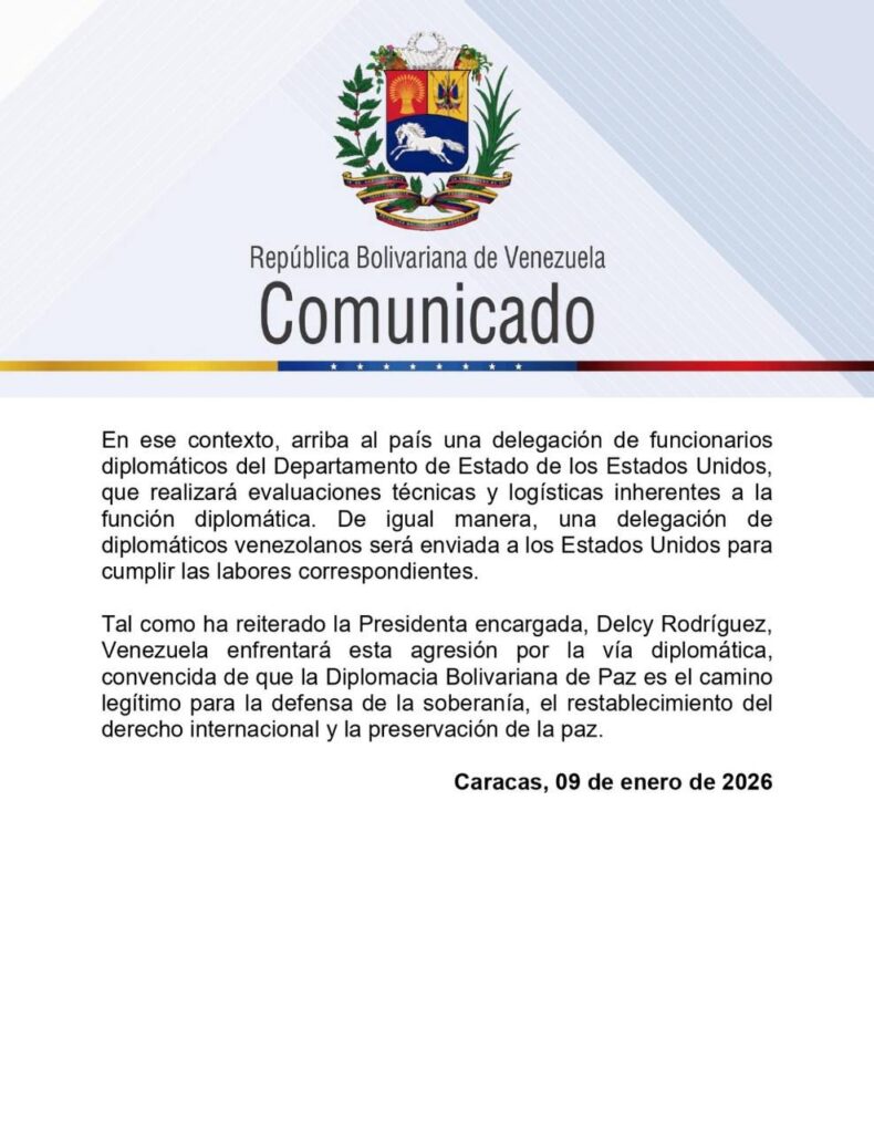 Venezuela confirmo la llegada de la delegación diplomática de EE. UU. al país 3 IMG 20260109 WA0091