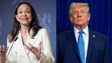 Trump dizque no le ha impedido a María Machado volver… pero no llega 3 Trump- Machado