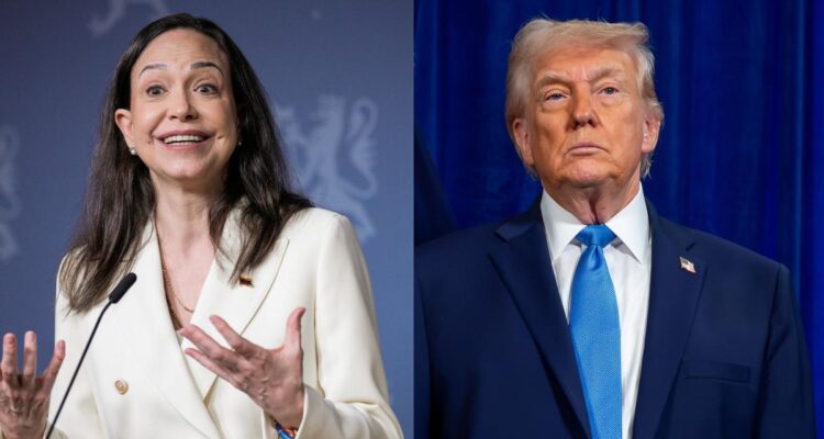 Trump dizque no le ha impedido a María Machado volver… pero no llega 1 Trump- Machado