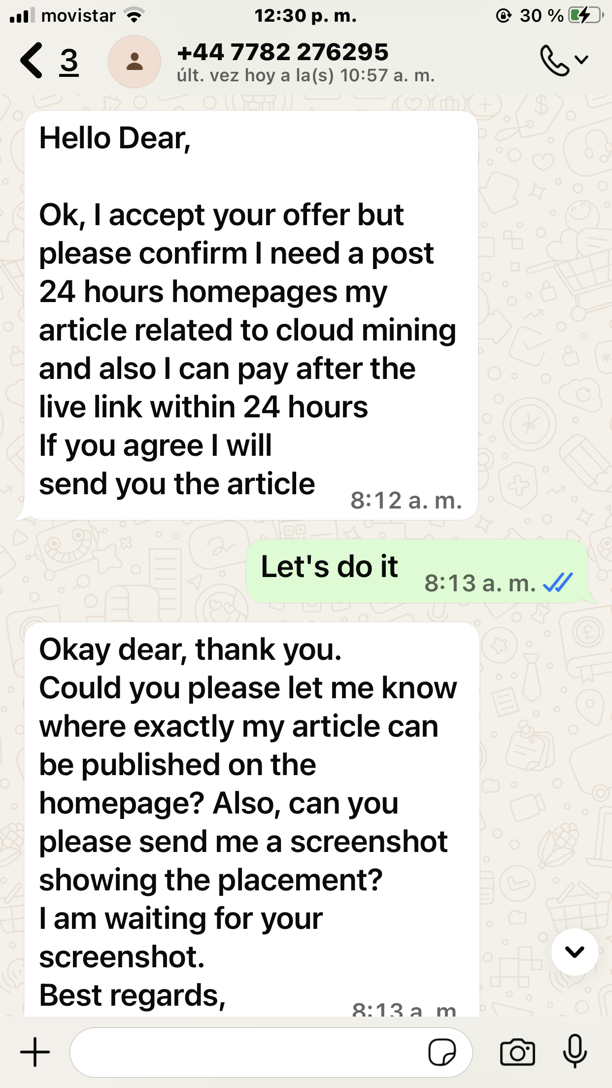 ¡Warning! About a scam from Emily Díaz now Edna Oscar (WhatsApp +447782276295) with sponsored content, paid posts or link building 6 IMG 2727