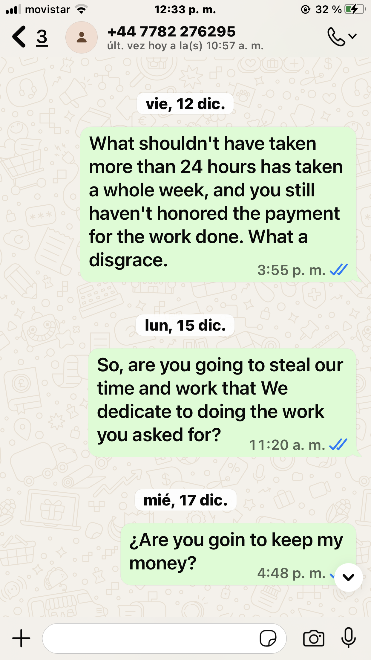 ¡Warning! About a scam from Emily Díaz now Edna Oscar (WhatsApp +447782276295) with sponsored content, paid posts or link building 15 IMG 2736