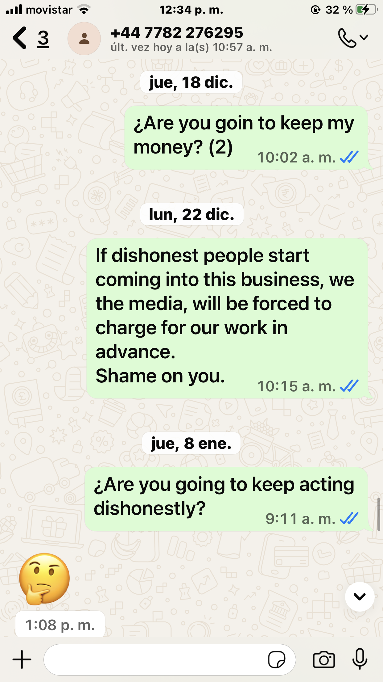 ¡Warning! About a scam from Emily Díaz now Edna Oscar (WhatsApp +447782276295) with sponsored content, paid posts or link building 16 IMG 2737