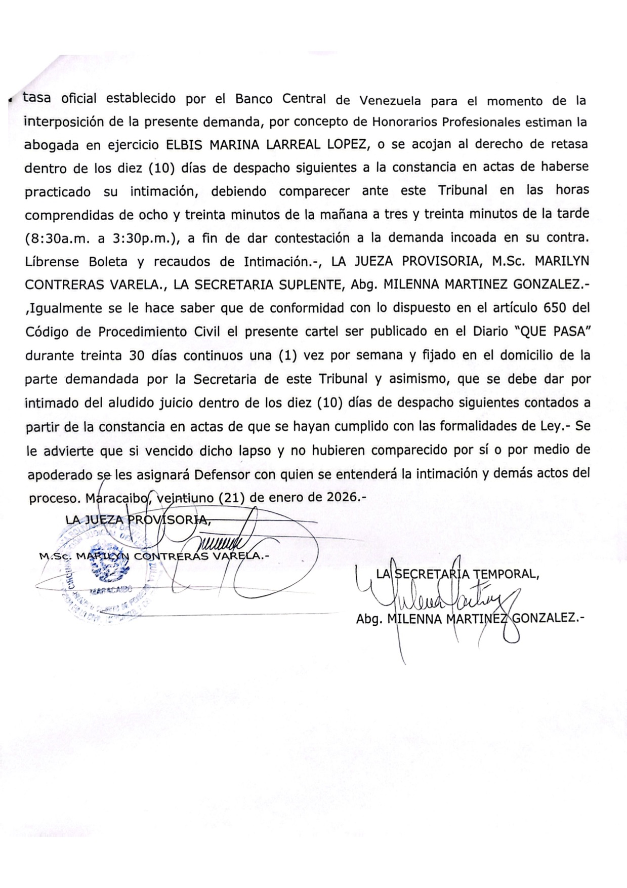 cartel intimacion elbis 12.05 2
