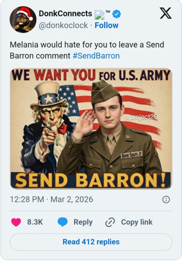 Se viralizó enviar al hijo de Trump a Irán 3 1773155672145