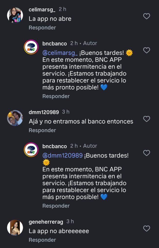 BNC presentó fallas en su plataforma digital el viernes #21mar y fregó a un gentío 5 1774035919923