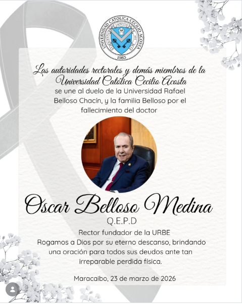 Falleció Oscar Belloso Medina rector-fundador de URBE y baluarte educativo en Zulia 2 UNICA