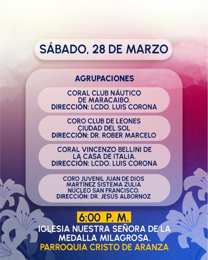 Maracaibo se prepara para la Cuaresma Oración y música con el Encuentro de Coros «Canto Sagrado 2026» 4 WhatsApp Image 2026 03 26 at 9.50.44 AM