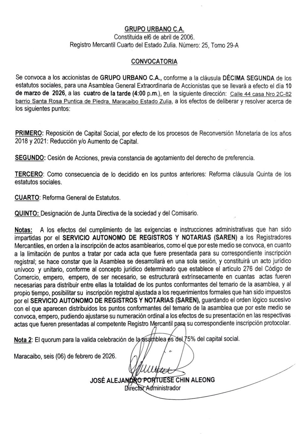 convocatoria asamblea grupo urbano