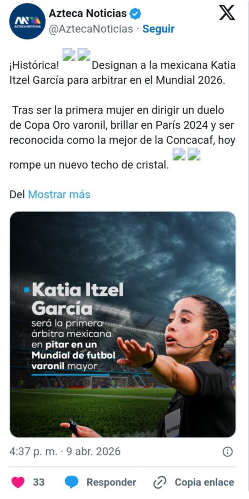 ¿Quién es Katia Itzel García, la árbitra mexicana que hará historia en el Mundial 2026? 2 1775846789835