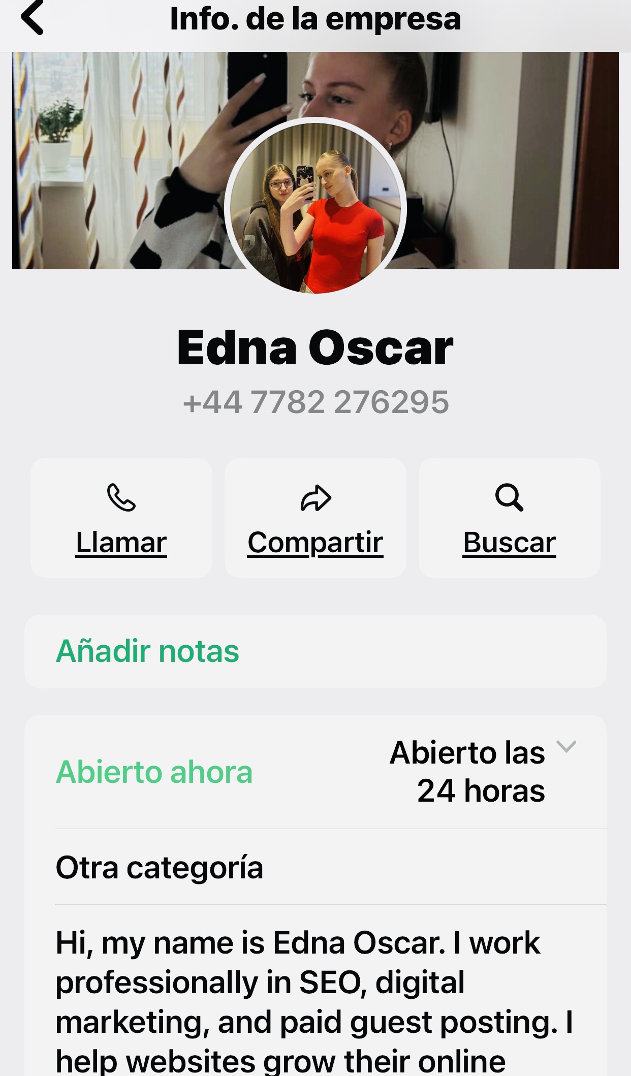 ¡Warning! About a scam from Emily Díaz now Edna Oscar (WhatsApp +447782276295) with sponsored content, paid posts or link building 2 7B1C86BD B7B9 444D 87F6 CC57C4CBEB5E
