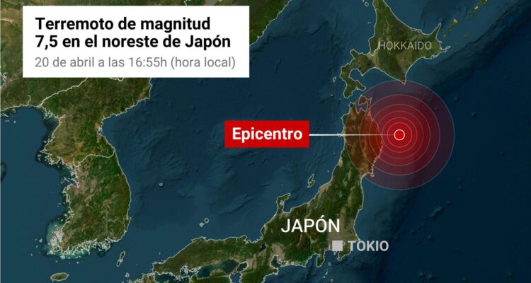 Terremoto de magnitud de 7,5 golpea Japón y activó la alerta por tsunami 1 Japón