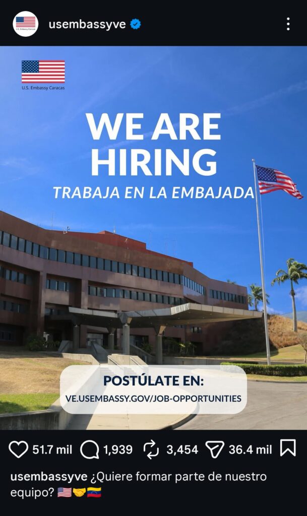 Embajada de EE. UU. en Caracas empezó su proceso de contratación de personal 2 Screenshot 20260407 094751