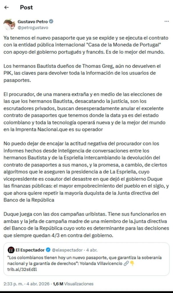 Petro denunció intento de fraude electoral y responsabiliza a empresa Thomas Greg & Sons 2 Screenshot 20260408 135825