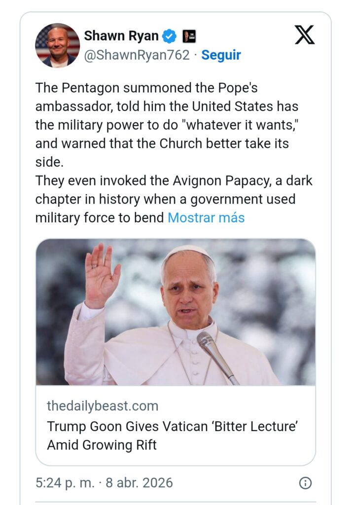 Críticas del Papa a Trump desatan polémica y Casa Blanca lanzó «advertencias» al Vaticano 2 Screenshot 20260409 143727