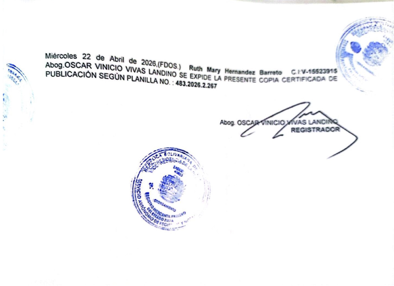 3era. Publicación del Acta de la Asamblea General Extraordinaria de Accionistas de Teregonz C.A. con ocasión de su Disolución 3 Teregonz3