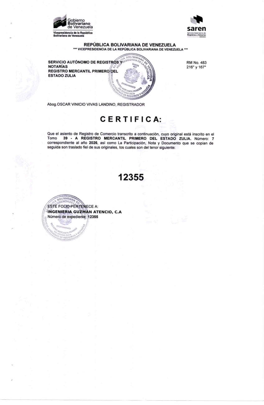 Publicación del Acta de Asamblea General Extraordinaria de Accionistas de Ingeniería Guzman Atencio (Inguza) C.A. por su Disolución 5 DISOLUCION5
