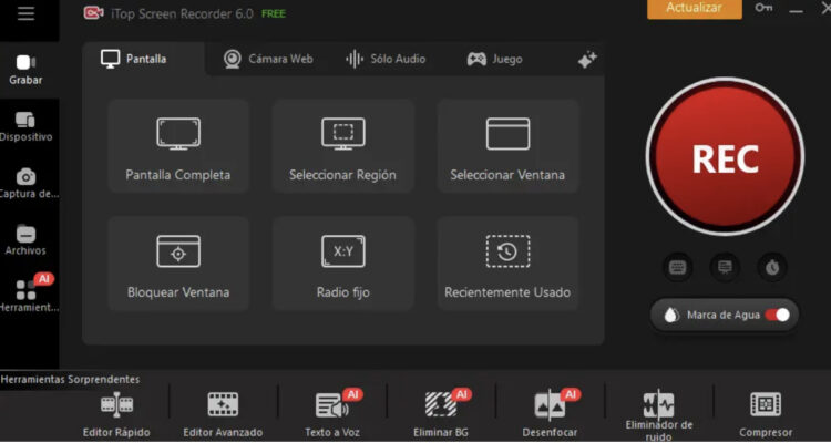 Cómo grabar juegos a 120 FPS en calidad 4K con iTop Screen Recorder 1 iTop Screen Recorder
