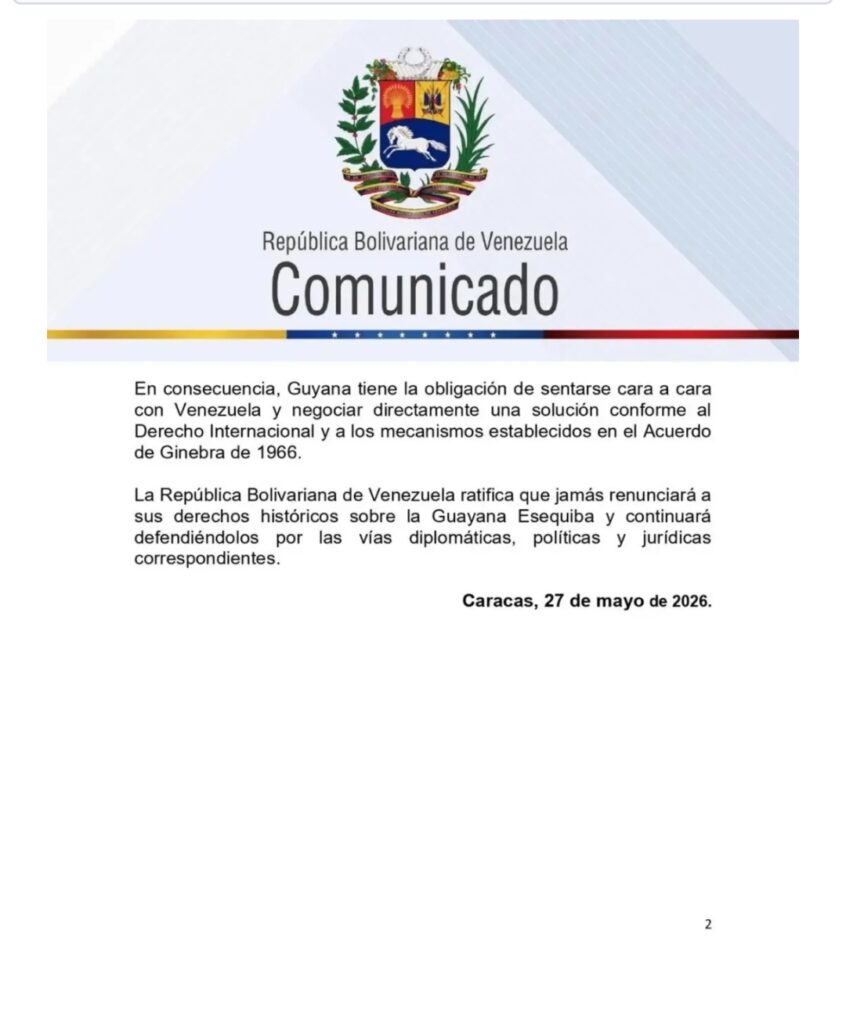 Presidente de Guyana está jugando con fuego con el Esequibo y arremete contra Venezuela 3 Screenshot 20260528 082325