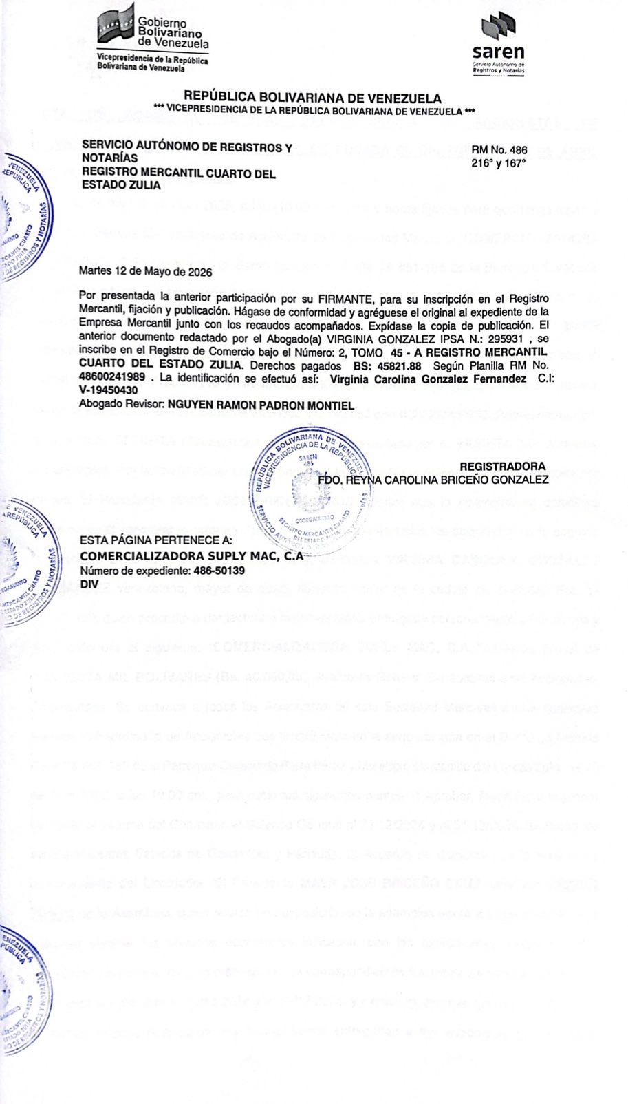 3era. Publicación del Acta de la Asamblea General Extraordinaria de Accionistas de Comercializadora Suply Mac C.A. por su Disolución 4 SuplyMac4