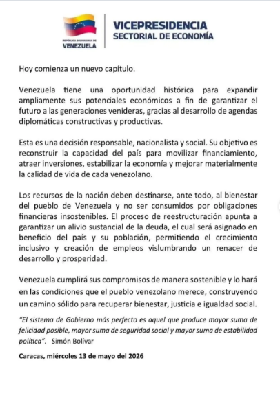 Gobierno anunció un proceso «integral y ordenado» de reestructuración de la deuda pública externa 3 pdvsa