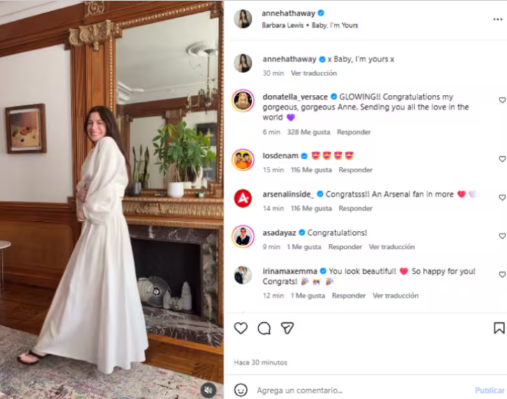 Anne Hathaway anunció que está embarazada de su tercer hijo 2 Anuncio