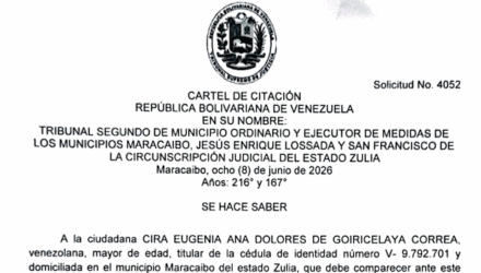 Cartel de Citación a Cira Eugenia Ana Dolores de Goiricelaya Correa al juicio por Divorcio por Desafecto 2 Captura de pantalla 2026 06 10 a las 12.11.09