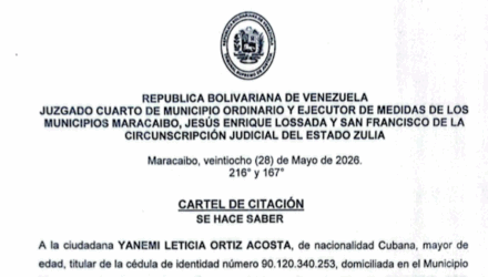 Cartel de Citación a Yemeni Leticia Ortiz Acosta al juicio por Divorcio por Cartel de Citación a para hacerse presente en el Juicio por Divorcio por Desafecto 2 Captura de pantalla 2026 06 11 a las 10.37.15 a. m