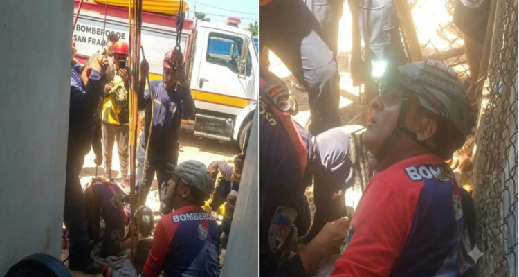 Cayó en un pozo artesanal de 30mts. y los bomberos de San Francisco lo rescataron 1 Bomberos