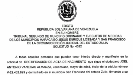 Edicto para todos aquellos que puedan tener interés en el juicio por Rectificación de Acta de Nacimiento que sigue Joel Antonio Vanegas Almanza 4 Captura de pantalla 2026 07 08 a las 11.12.27
