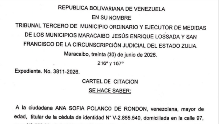 Cartel de Citación a Ana Sofía Polanco de Rondón al juicio por Reconocimiento de Contenido y Firma 3 Captura de pantalla 2026 07 20 a las 10.12.51