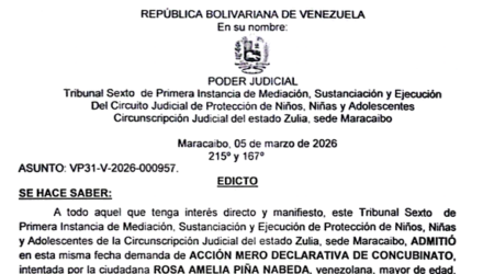 Edicto para todos los interesados en el juicio por Acción Mero Declarativa de Concubinato incoado por Rosa Amelia Piña Nabeda 4 Captura de pantalla 2026 07 29 a las 12.34.59