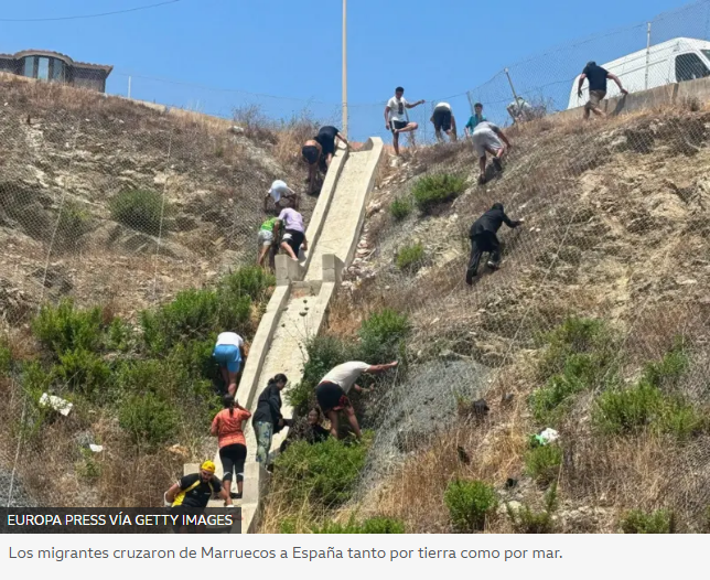 «La situación está fuera de control». 50 mil migrantes invadieron Ceuta desde Marruecos 5 Migrantes Marruecos