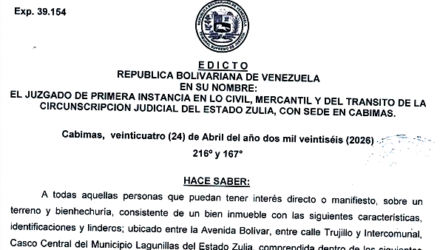 15ta. Notificación a todos interesados sobre el juicio por Prescripción Adquisitiva en contra de los herederos de Bruno Temporale Moreno, María Gregoria Suárez de Temporale y José Egidio Temporale 2 rNhSgQlN Captura de pantalla 2026 06 01 a las 11.40.38
