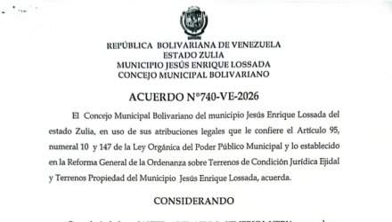 Municipio Lossada | Acuerdo de Desafectación y venta de terreno No. 740-VE-2026 en beneficio de Javier Alejandro Semprun Nery 4 740c