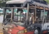 Chofer «heroico» sacó autobús en llamas del Puente sobre el Lago 10 Autobus