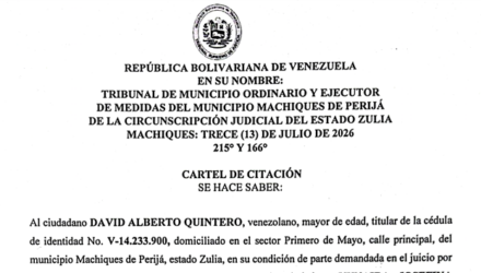 Cartel de Citación a David Alberto Quintero al juicio por Divorcio por Desafecto 2 Captura de pantalla 2026 08 03 a las 8.35.19