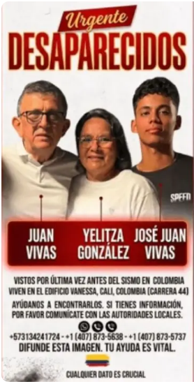 Tres venezolanos están desaparecidos tras derrumbe de edificio en Cali 2 Desaparecidos