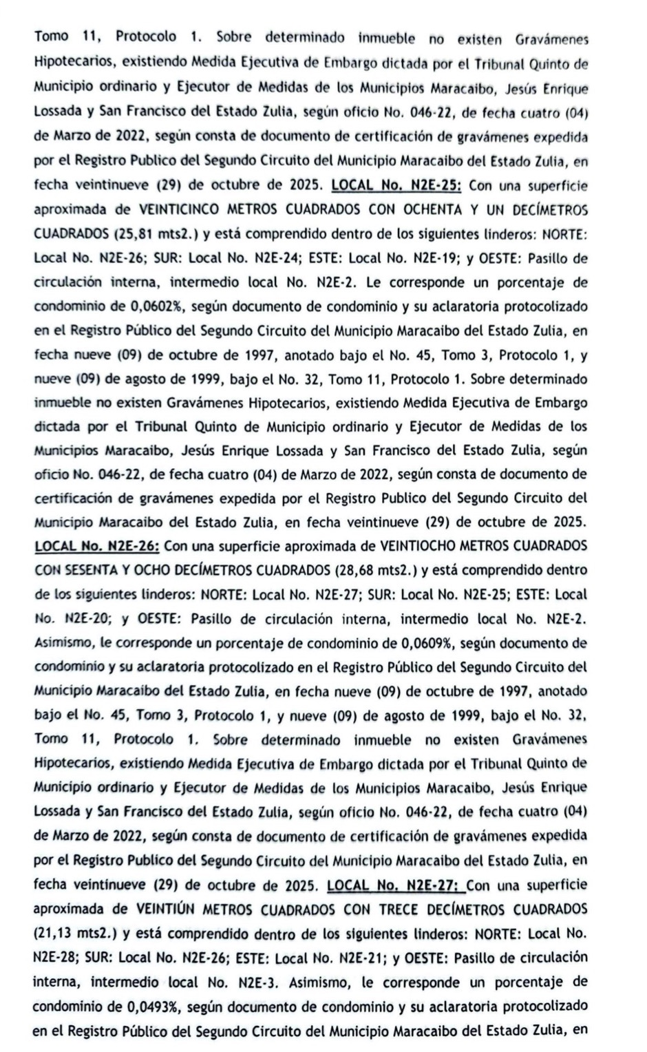 Cartel para el Segundo Acto de Remate en el juicio por Cobro de Bolívares que sigue Centro Comercial Galerías Mall contra el Grupo Palabro C.A. 12 Galerias12