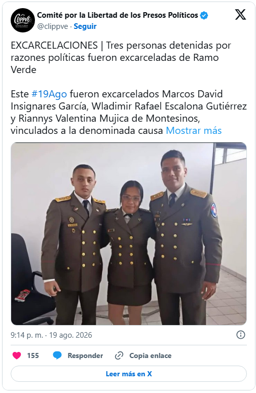 Excarcelaron otros tres militares 2 Militar