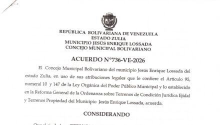 Municipio Lossada | Acuerdo de Desafectación y venta de terreno No.736-VE-2026 en beneficio de Gerly José Arcaya 4 NEpTlt9O gaceta camara Gerly Arcaya pdf page 0003