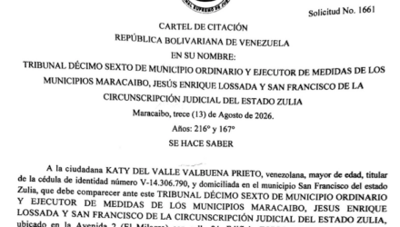 Cartel de Citación a Katy del Valle Valbuena Prieto al juicio por Divorcio por Desafecto 2 Captura de pantalla 2026 09 21 a las 16.59.46
