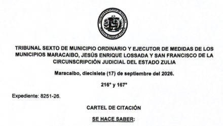 Cartel de Citación a Mario Saveri Cefarati Calabrese en representación de Zapatería La Rapidísima Bella Vista C.A. al juicio por Desalojo de Local Comercial 2 Captura de pantalla 2026 09 21 a las 17.00.23