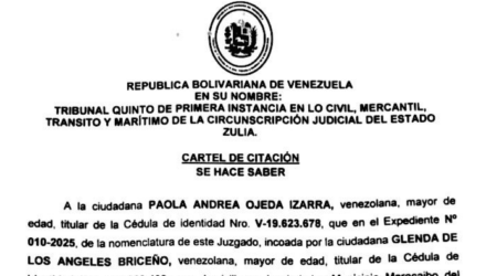 1er. Cartel de Citación a Paola Andrea Ojeda Izarra al juicio por Cumpimiento de Contrato de Venta 2 Captura de pantalla 2026 09 25 a las 13.12.44