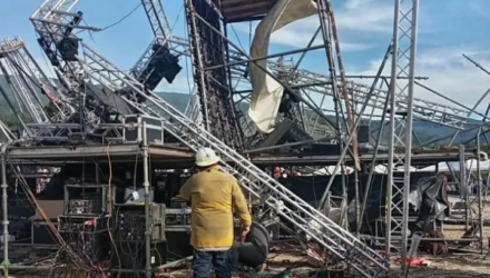 Tres heridos tras colapso de tarima en evento estudiantil en Pueblo Nuevo, Táchira 4 tarima