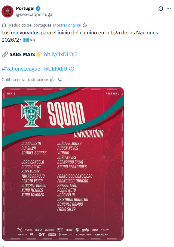 Cristiano encabeza la primera convocatoria del nuevo seleccionador de Portugal 2 Portu