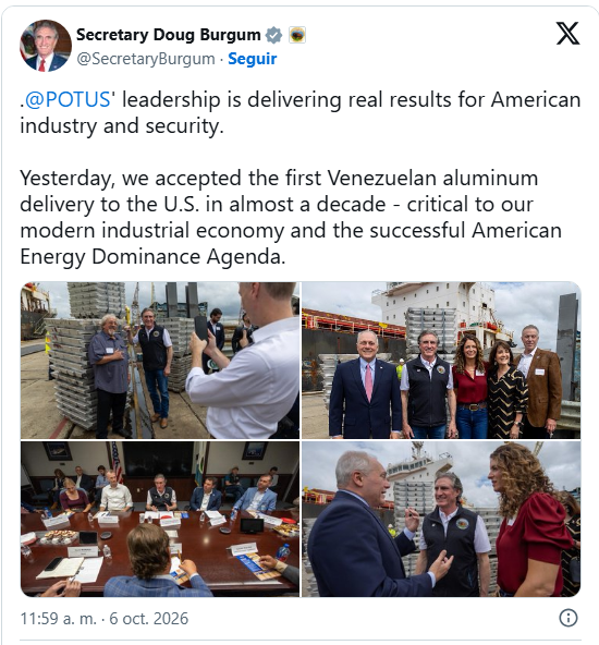 Estados Unidos recibió 15.000 toneladas de aluminio enviadas desde Venezuela 2 Aluminio